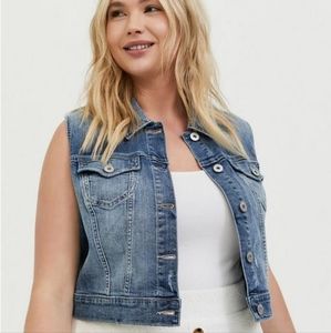 Torrid Cropped Denim Vest
